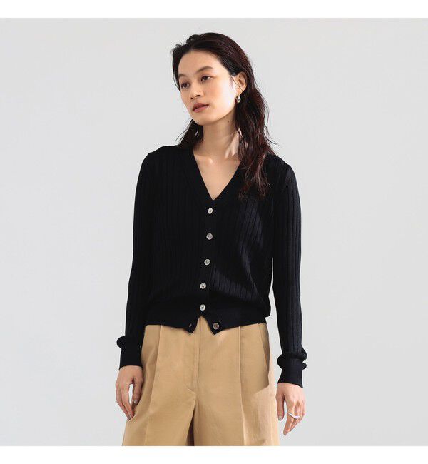 BEAMS SELECTION for WOMEN「SLOANE / 18ゲージ シルク Vネック カーディガン」|ニット・セーター|