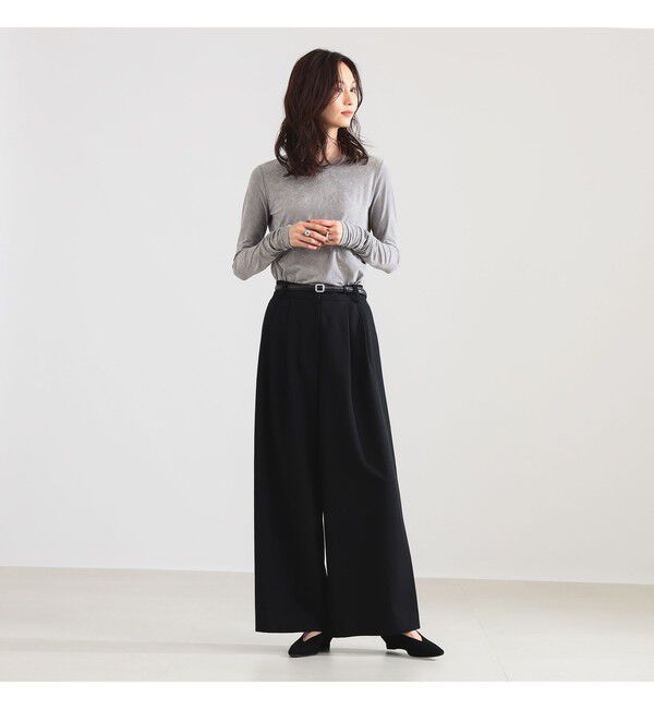 Demi-Luxe BEAMS 「トリアセテート クルーネック ベロア Tシャツ」|Tシャツ・カットソー|