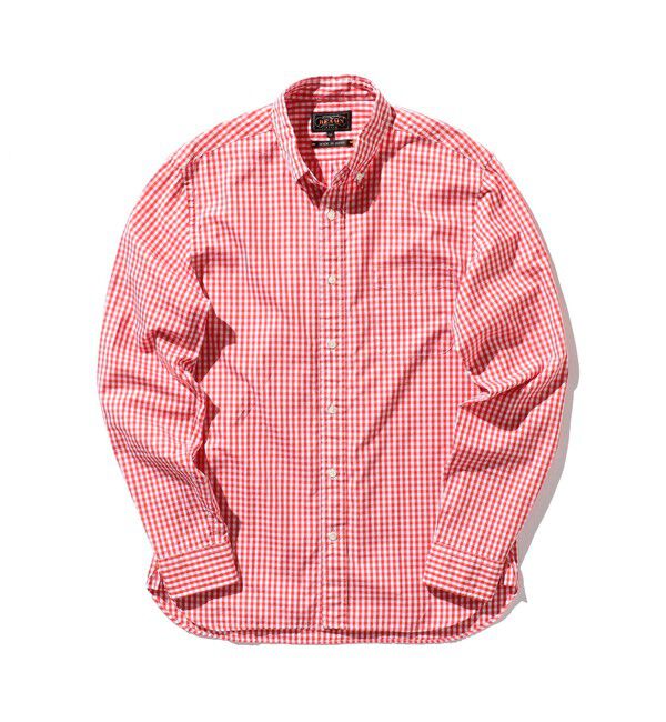BEAMS PLUS「BEAMS PLUS｜B.D. Gingham Check 100/2 Broad｜カジュアルシャツ｜ ボタンダウンシャツ｜チェック柄」|シャツ・ブラウス|RED