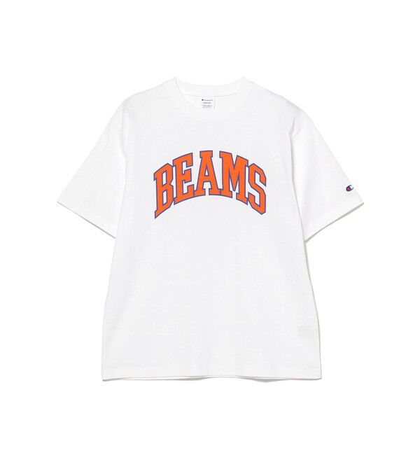 BEAMS「【別注】Champion / Beams Logo T-shirt」|Tシャツ・カットソー|WHITE