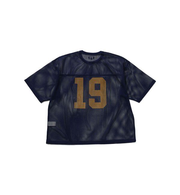 BEAMS「メッシュ プリント Tシャツ【ワイドショートフィット】」|Tシャツ・カットソー|
