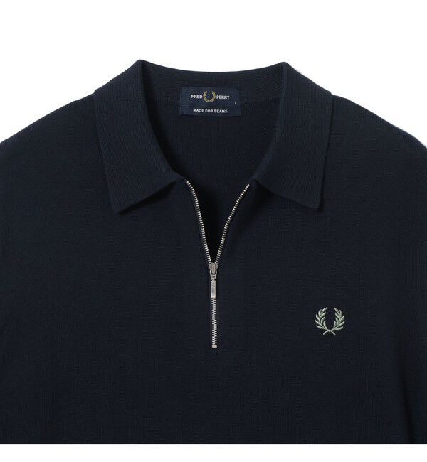 BEAMS「BEAMS｜【別注】FRED PERRY / Half-Zip Knit Polo｜ポロシャツ ｜ハーフジップ｜水洗い可」|ポロシャツ|