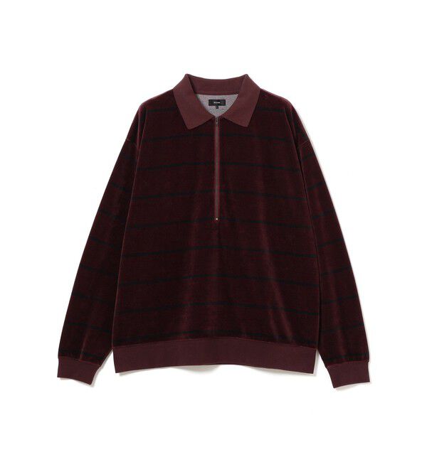 BEAMS「ベロア ボーダー ポロシャツ」|ポロシャツ|