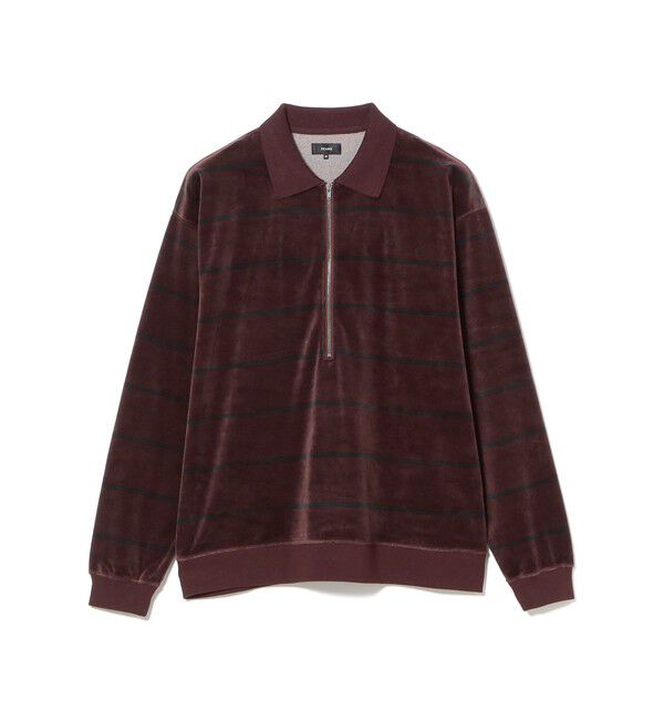 BEAMS「ベロア ボーダー ポロシャツ」|ポロシャツ|