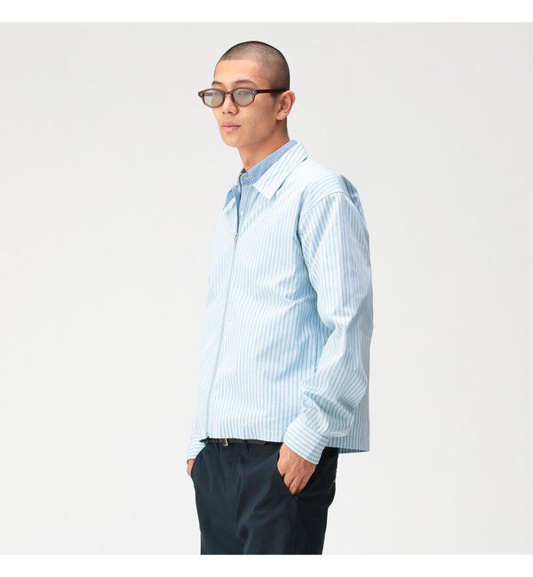 BEAMS「BEAMS|ストライプ ジップアップ シャツ」|シャツ・ブラウス|