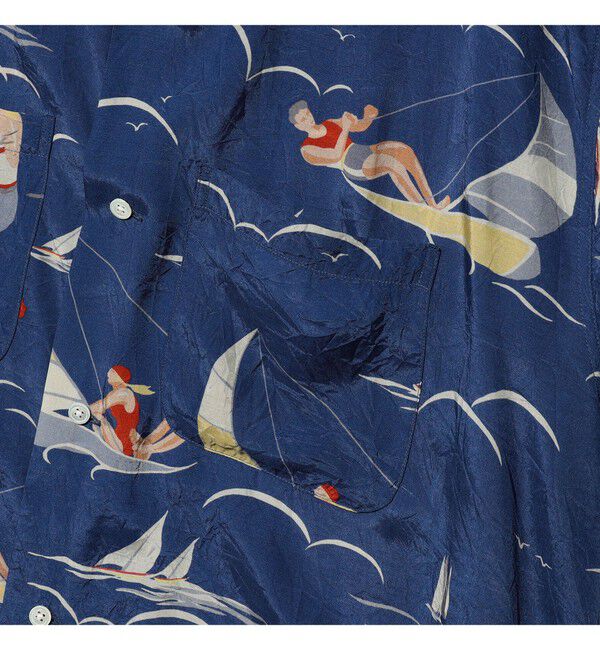 BEAMS PLUS「Open Collar Cupro Print」|シャツ・ブラウス|