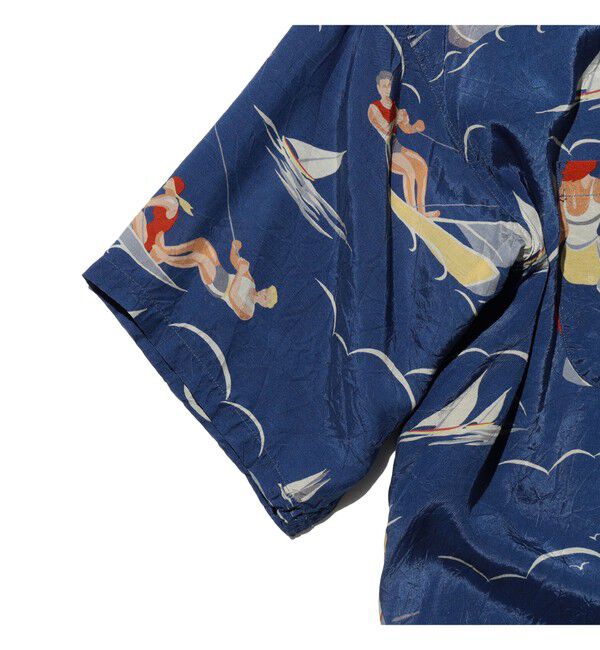 BEAMS PLUS「Open Collar Cupro Print」|シャツ・ブラウス|