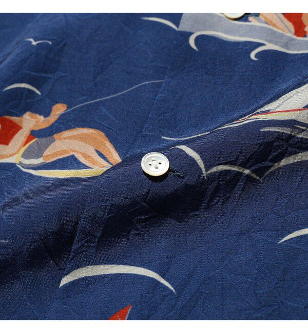 BEAMS PLUS「Open Collar Cupro Print」|シャツ・ブラウス|