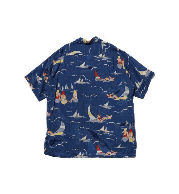 BEAMS PLUS「Open Collar Cupro Print」|シャツ・ブラウス|