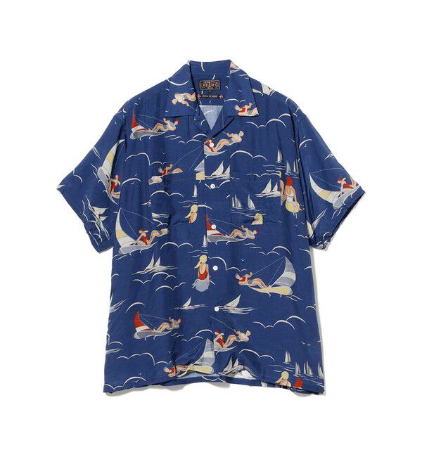 BEAMS PLUS「Open Collar Cupro Print」|シャツ・ブラウス|