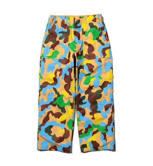 BEAMS PLUS「MIL Utility Easy Trousers Supima Herringbone Big Camo Print」|チノ|BEIGE