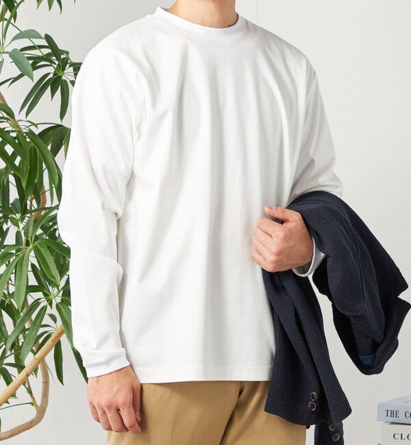 SHIPS any「SHIPS any: スムースコットン クルーネック Tシャツ (ロンT)◆」|Tシャツ・カットソー|