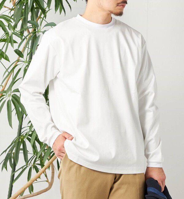 SHIPS any「SHIPS any: スムースコットン クルーネック Tシャツ (ロンT)◆」|Tシャツ・カットソー|