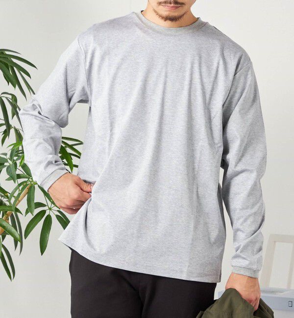 SHIPS any「SHIPS any: スムースコットン クルーネック Tシャツ (ロンT)◆」|Tシャツ・カットソー|