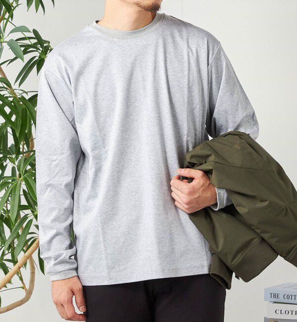 SHIPS any「SHIPS any: スムースコットン クルーネック Tシャツ (ロンT)◆」|Tシャツ・カットソー|