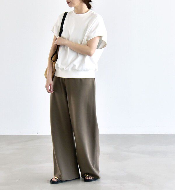 quaranciel「〈洗濯機可能〉ライト ポンチ コンパクト フレンチスリーブ TEE」|Tシャツ・カットソー|