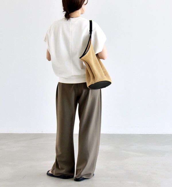 quaranciel「〈洗濯機可能〉ライト ポンチ コンパクト フレンチスリーブ TEE」|Tシャツ・カットソー|