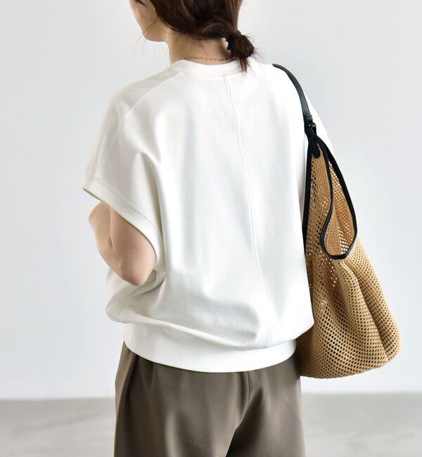 quaranciel「〈洗濯機可能〉ライト ポンチ コンパクト フレンチスリーブ TEE」|Tシャツ・カットソー|