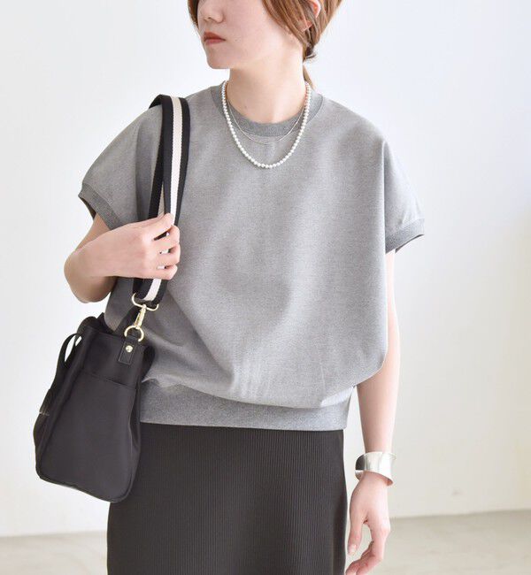 quaranciel「〈洗濯機可能〉ライト ポンチ コンパクト フレンチスリーブ TEE」|Tシャツ・カットソー|