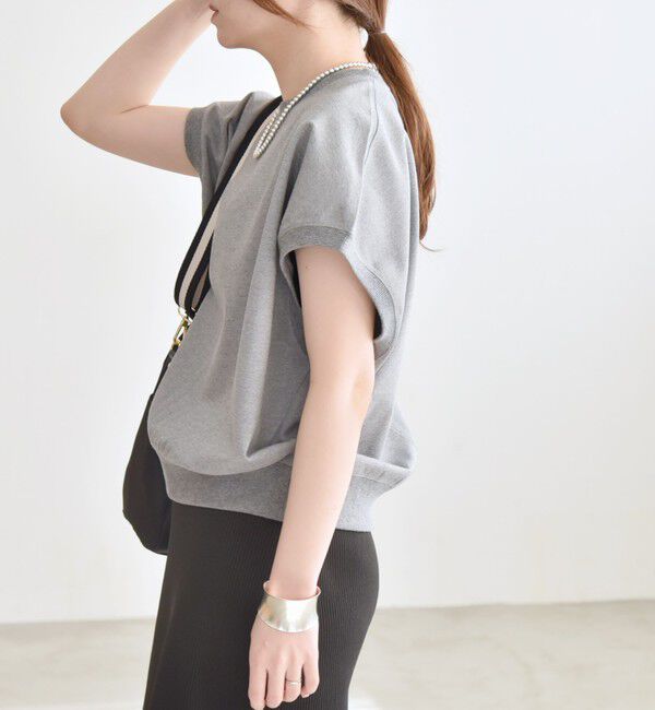 quaranciel「〈洗濯機可能〉ライト ポンチ コンパクト フレンチスリーブ TEE」|Tシャツ・カットソー|