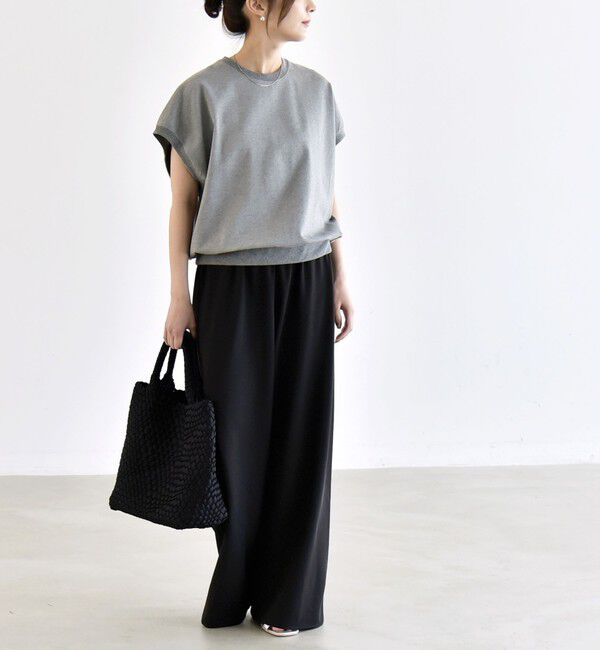 quaranciel「〈洗濯機可能〉ライト ポンチ コンパクト フレンチスリーブ TEE」|Tシャツ・カットソー|