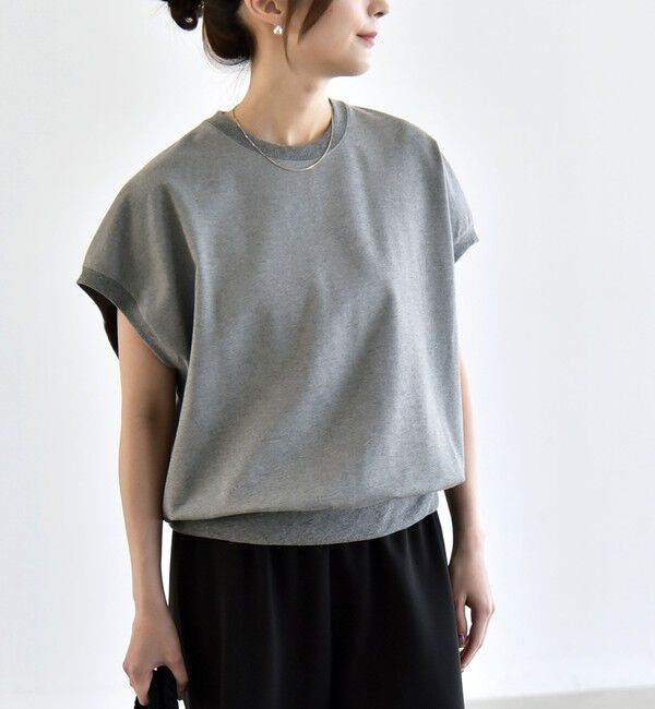 quaranciel「〈洗濯機可能〉ライト ポンチ コンパクト フレンチスリーブ TEE」|Tシャツ・カットソー|