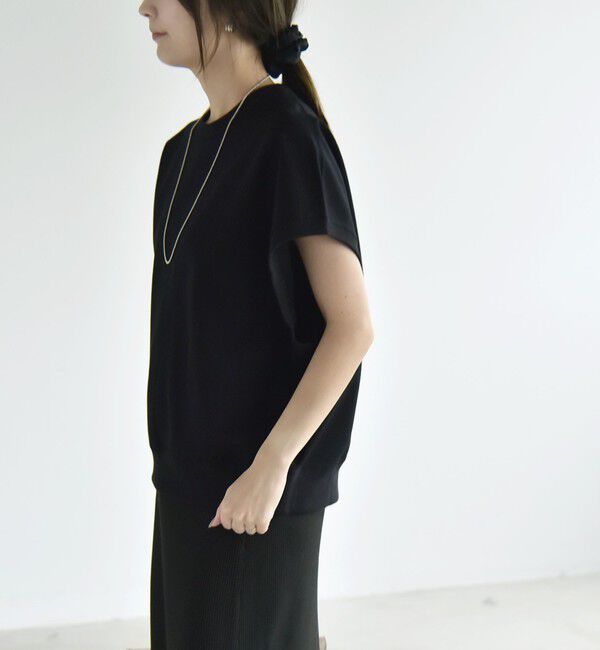 quaranciel「〈洗濯機可能〉ライト ポンチ コンパクト フレンチスリーブ TEE」|Tシャツ・カットソー|