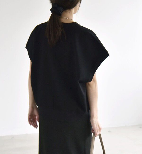 quaranciel「〈洗濯機可能〉ライト ポンチ コンパクト フレンチスリーブ TEE」|Tシャツ・カットソー|