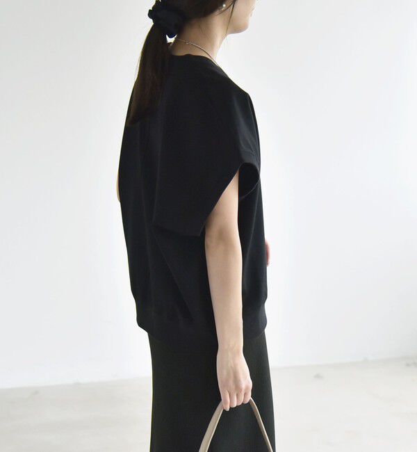 quaranciel「〈洗濯機可能〉ライト ポンチ コンパクト フレンチスリーブ TEE」|Tシャツ・カットソー|