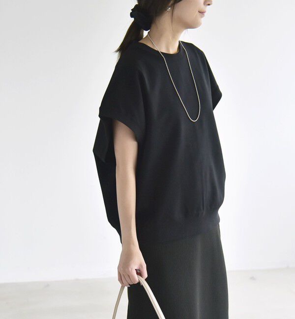 quaranciel「〈洗濯機可能〉ライト ポンチ コンパクト フレンチスリーブ TEE」|Tシャツ・カットソー|