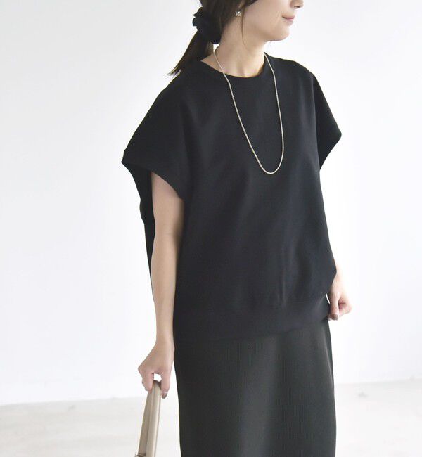 quaranciel「〈洗濯機可能〉ライト ポンチ コンパクト フレンチスリーブ TEE」|Tシャツ・カットソー|