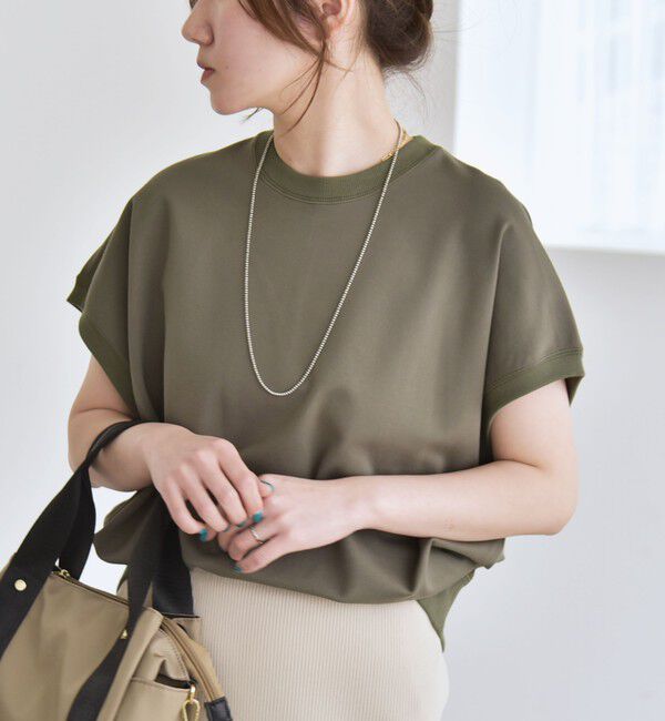 quaranciel「〈洗濯機可能〉ライト ポンチ コンパクト フレンチスリーブ TEE」|Tシャツ・カットソー|
