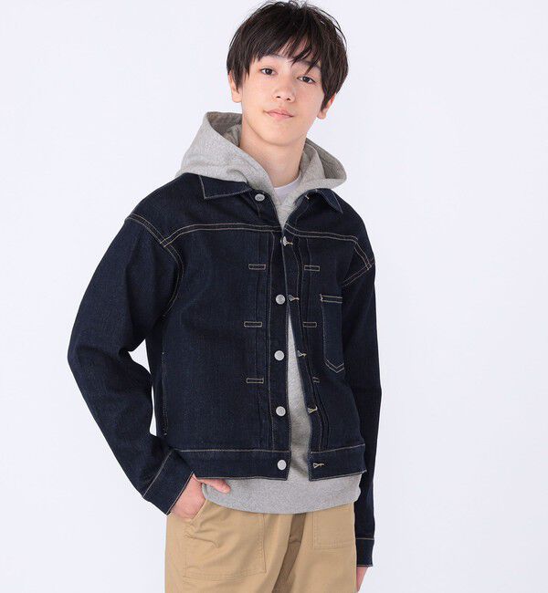 SHIPS KIDS「SHIPS KIDS:140～160cm / ヴィンテージ ライク インディゴ デニム ジャケット」|デニムジャケット|
