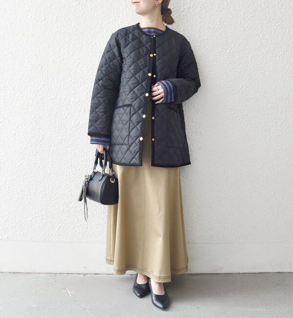 SHIPS any「Traditional Weatherwear: ARKLEY Aライン ミドル ノーカラー コート」|ノーカラーコート|