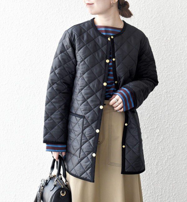 SHIPS any「Traditional Weatherwear: ARKLEY Aライン ミドル ノーカラー コート」|ノーカラーコート|