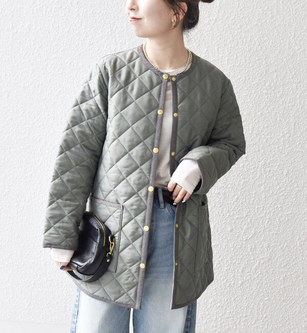 SHIPS any「Traditional Weatherwear: ARKLEY Aライン ミドル ノーカラー コート」|ノーカラーコート|