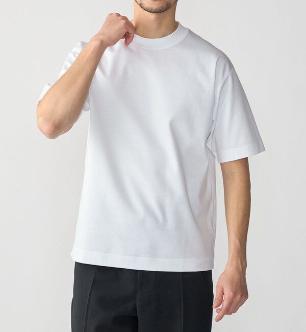 SHIPS「SHIPS: MADE IN JAPAN クルーネック ハイゲージ ポンチ ライト Tシャツ」|Tシャツ・カットソー|ホワイト