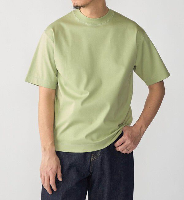 SHIPS「SHIPS: MADE IN JAPAN クルーネック ハイゲージ ポンチ ライト Tシャツ」|Tシャツ・カットソー|ライトグリーン