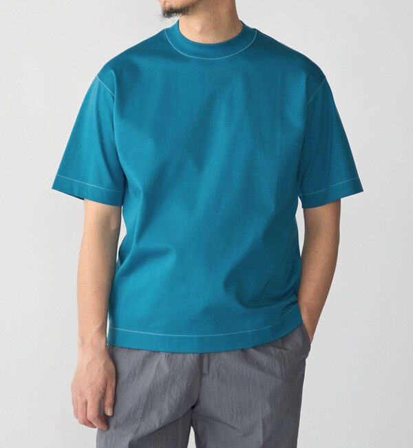 SHIPS「SHIPS: MADE IN JAPAN クルーネック ハイゲージ ポンチ ライト Tシャツ」|Tシャツ・カットソー|ロイヤルブルー