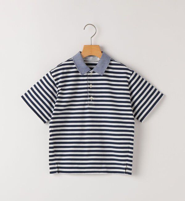 SHIPS KIDS「THYARD:100～130cm / ボーダー ポロシャツ」|ポロシャツ|ホワイト