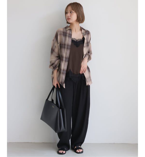 SLOBE IENA「《WEB限定カラーあり/追加》ビエラチェックルーズシャツ」|シャツ・ブラウス|