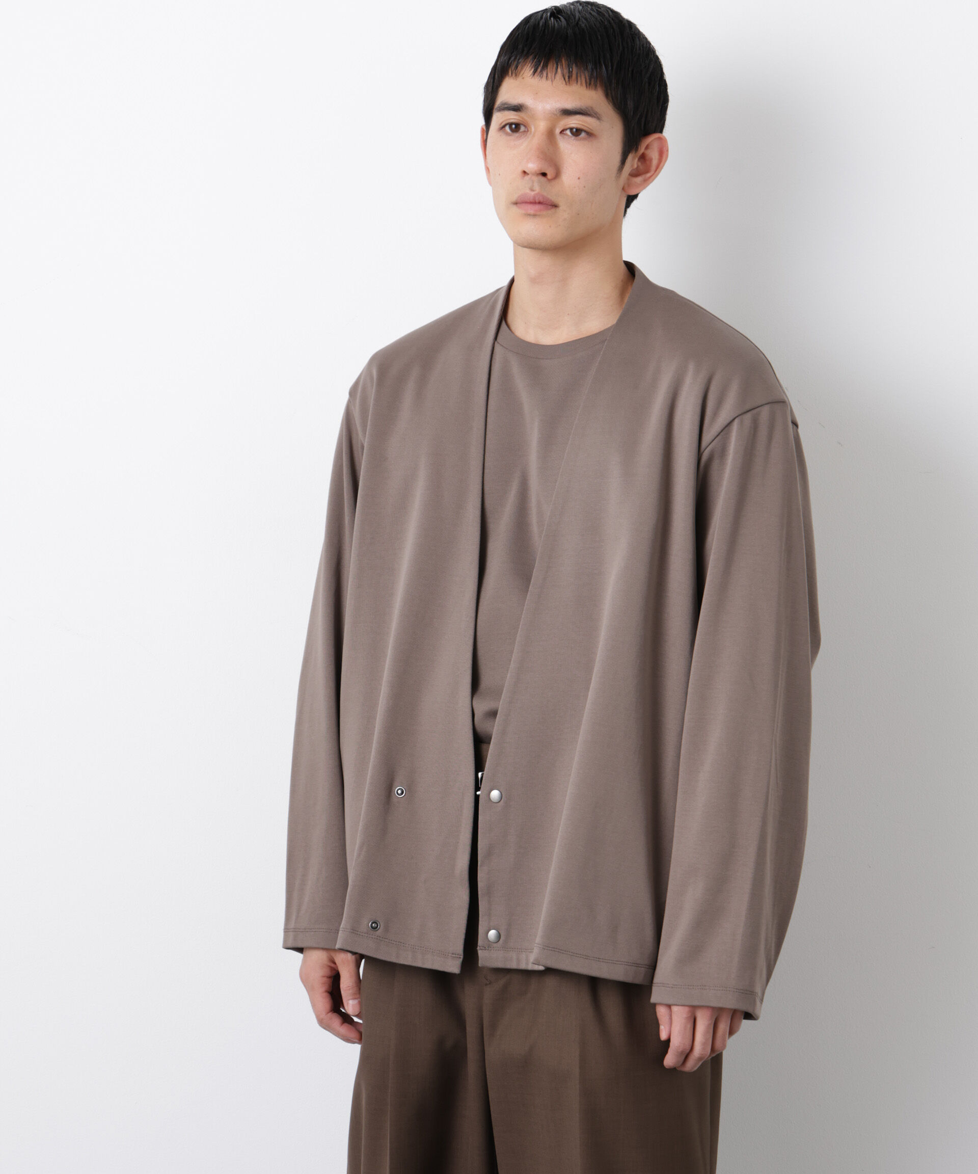 NANO universe「「FORMAL JERSEY」ノーカラーカーディガン」|Tシャツ・カットソー|