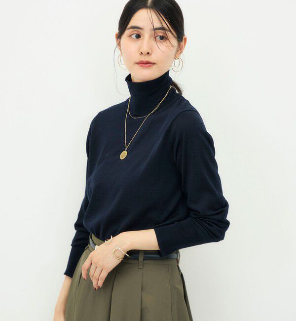 NOLLEY'S sophi「【新色追加】【一部WEB限定カラー】《抗ピンリング/手洗い可能》ウール100 18Ｇハイネックプルオーバー」|ニット・セーター|