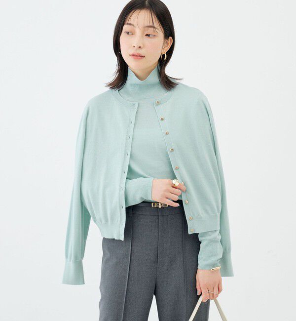 NOLLEY'S sophi「【新色追加】【一部WEB限定カラー】《抗ピンリング/手洗い可能》ウール100 18Ｇハイネックプルオーバー」|ニット・セーター|ミントグリーン