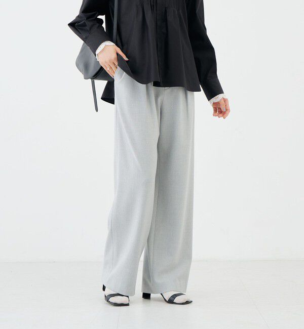 NOLLEY'S「《吸湿発熱/4サイズ展開》ウォッシャブル裏起毛タックワイドパンツ」|その他|