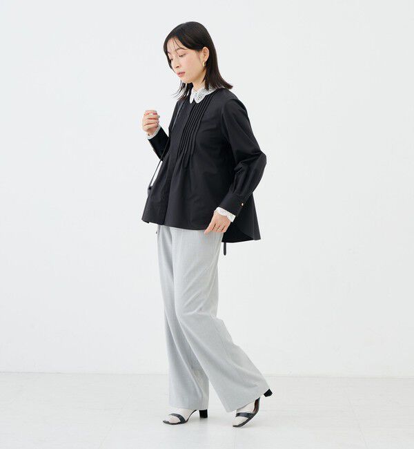 NOLLEY'S「《吸湿発熱/4サイズ展開》ウォッシャブル裏起毛タックワイドパンツ」|その他|