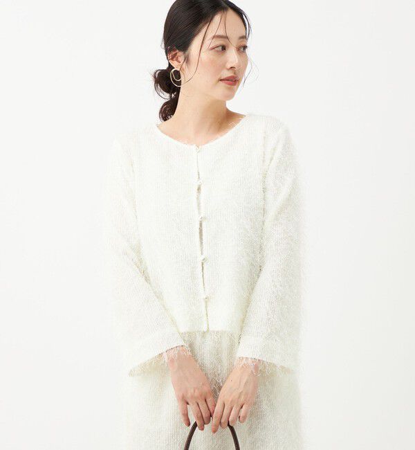 NOLLEY'S「《セットアップ対応》ウォッシャブルラメフリンジ2WAY羽織ブラウス」|シャツ・ブラウス|