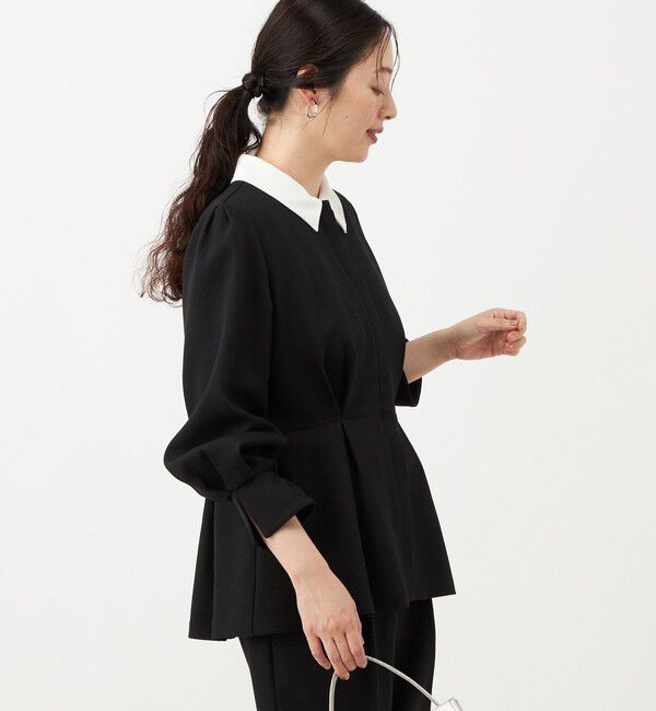 NOLLEY'S「《セットアップ対応》ウォッシャブルウールライクペプラムブラウス」|シャツ・ブラウス|