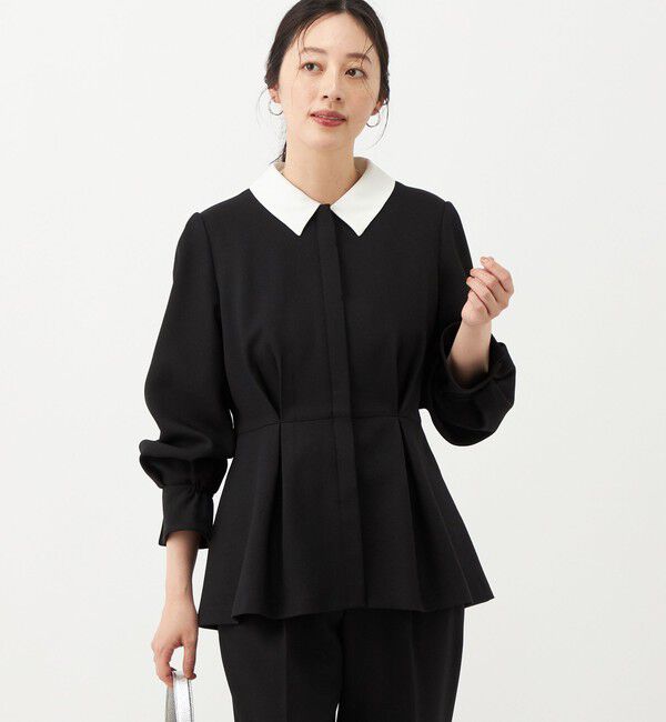 NOLLEY'S「《セットアップ対応》ウォッシャブルウールライクペプラムブラウス」|シャツ・ブラウス|