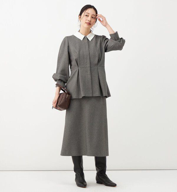 NOLLEY'S「《セットアップ対応》ウォッシャブルウールライクペプラムブラウス」|シャツ・ブラウス|
